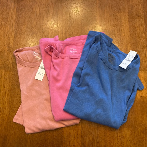J. Crew perfect T-shirt bundle in blue, pink and dusty rose - Picture 10 of 14